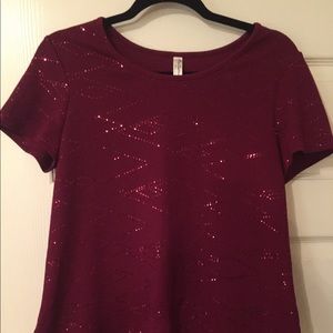 PerSeption Concept red sequined top